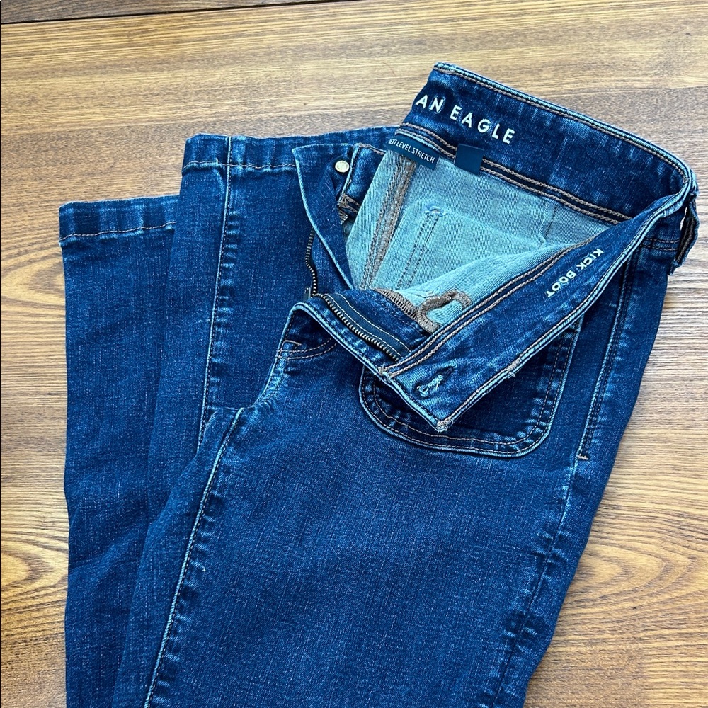 American Eagle Outfitters Women's Dark Blue Bootcut Jeans